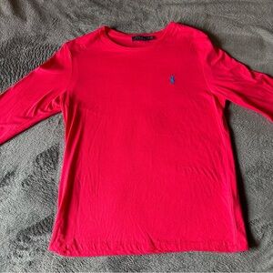 Polo Ralph Lauren Shirt Women‎ L Long Sleeve Crew Neck Lightweight Pink